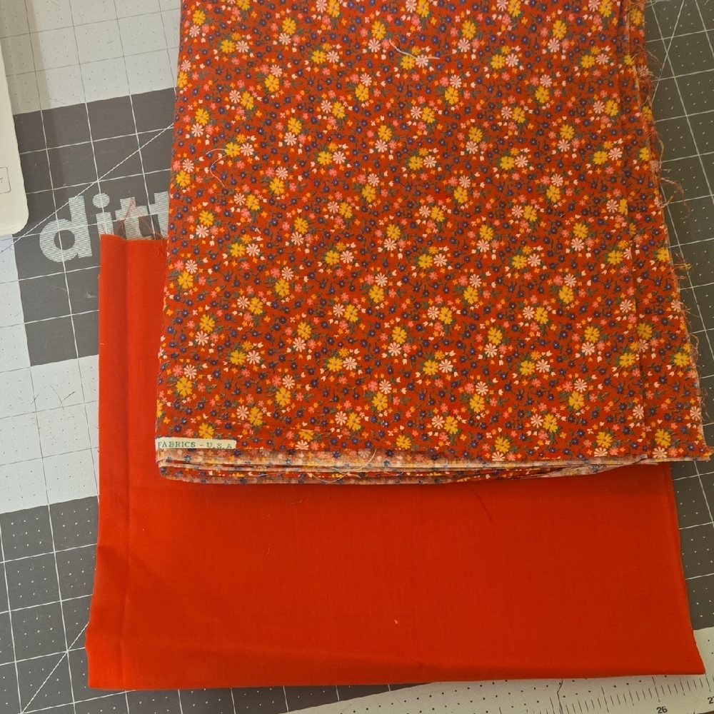 Red Floral Cotton Fabric Bundle
